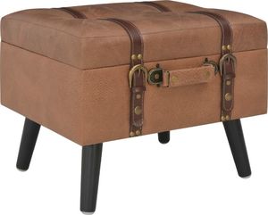 vidaXL Stołki ze schowkami, 3 szt., brązowe, sztuczna skóra 2