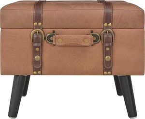 vidaXL Stołki ze schowkami, 3 szt., brązowe, sztuczna skóra 3