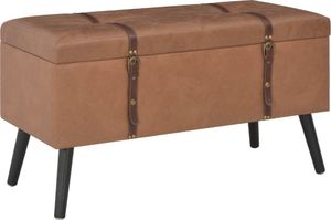 vidaXL Stołki ze schowkami, 3 szt., brązowe, sztuczna skóra 4