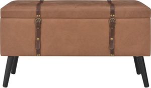 vidaXL Stołki ze schowkami, 3 szt., brązowe, sztuczna skóra 5