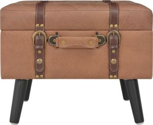 vidaXL Stołek ze schowkiem, 40 cm, brązowy, sztuczna skóra 3