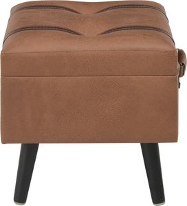 vidaXL Stołek ze schowkiem, 40 cm, brązowy, sztuczna skóra 4
