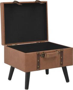 vidaXL Stołek ze schowkiem, 40 cm, brązowy, sztuczna skóra 6