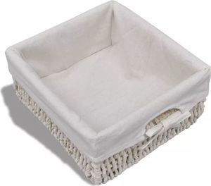 vidaXL Ławka drewniana z 2 szufladami, 2 koszami oraz poduszką, biała 6