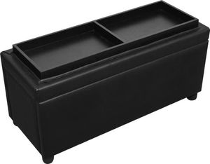 vidaXL Ławka z pojemnikiem do przechowywania, sztuczna skóra, czarna 7