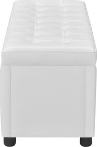 vidaXL Ławka z pojemnikiem do przechowywania, sztuczna skóra, biała 5