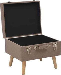 vidaXL Stołki ze schowkami, 3 szt., brązowe, tkanina 7