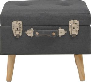 vidaXL Stołek ze schowkiem, 40 cm, ciemnoszary, tkanina 3