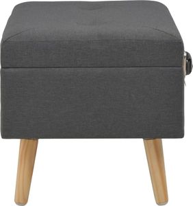 vidaXL Stołek ze schowkiem, 40 cm, ciemnoszary, tkanina 4