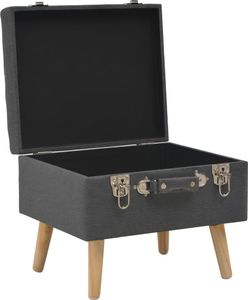 vidaXL Stołek ze schowkiem, 40 cm, ciemnoszary, tkanina 6