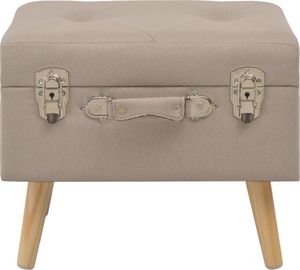vidaXL Stołek ze schowkiem, 40 cm, beżowy, tkanina 3
