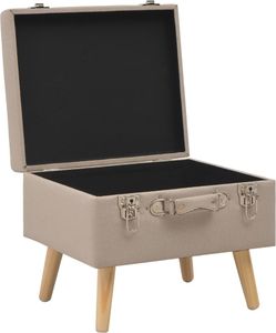 vidaXL Stołek ze schowkiem, 40 cm, beżowy, tkanina 6