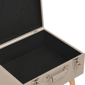 vidaXL Stołek ze schowkiem, 40 cm, beżowy, tkanina 7