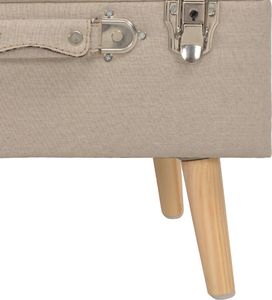 vidaXL Stołek ze schowkiem, 40 cm, beżowy, tkanina 8