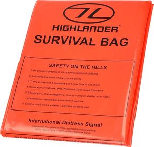 Highlander Highlander Płachta Biwakowa Survival Bag 120×210 cm Pomarańczowa uniwersalny 1