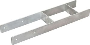 vidaXL Kotwy do słupków, 6 sztuk, srebrne, 14 x 6 x 60 cm, stal (145309) 2