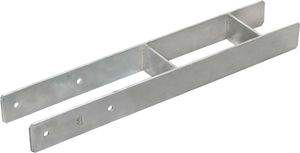 vidaXL Kotwy do słupków, 6 sztuk, srebrne, 10 x 6 x 60 cm, stal (145303) 2