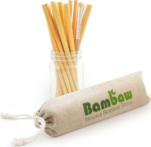 BAMBAW ekologiczne słomki bambusowe wraz ze szczoteczką do czyszczenia, 14 cm x 12 sztuk (BAW04329) 1