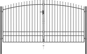 vidaXL Brama dwuskrzydłowa z grotami, 400 x 248 cm 1