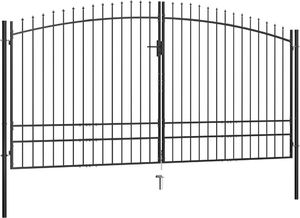 vidaXL Brama dwuskrzydłowa z grotami, 400 x 248 cm 2