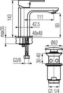 Bateria umywalkowa Valvex Loft stojąca czarny mat 2