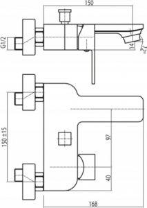 Bateria wannowa Valvex 2455920 BAT. LOFT BLACK WANNOWA CHROM // BV.2455920 2