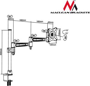 Maclean Uchwyt biurkowy na monitor 13" - 27" (MC-628) 4