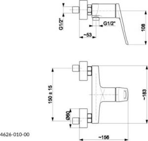 Bateria prysznicowa KFA Amazonit chrom (4626-010-00) 2