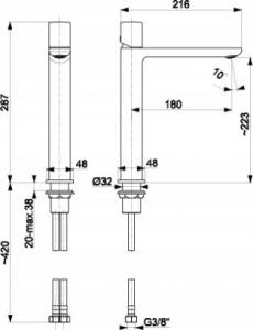 Bateria umywalkowa KFA Morganit stojąca chrom (4922-612-00) 2