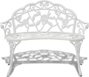Elior metalowa ławka ogrodowa Loryn, biała (3512) 2