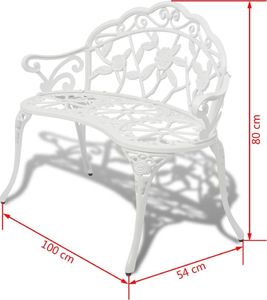 Elior metalowa ławka ogrodowa Loryn, biała (3512) 4