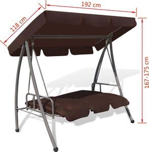 Elior Huśtawka ogrodowa z baldachimem Swing brązowa (E3770) 7