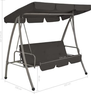 Elior Huśtawka ogrodowa z baldachimem grafitowa Swing (E3778) 8