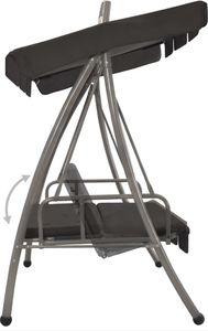 Elior Huśtawka ogrodowa z baldachimem grafitowa Ronja 3