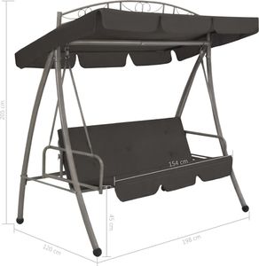 Elior Huśtawka ogrodowa z baldachimem grafitowa Ronja 8