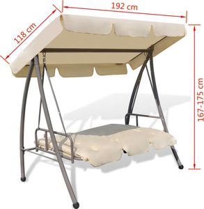 Elior Huśtawka ogrodowa z baldachimem Swing ecru 7