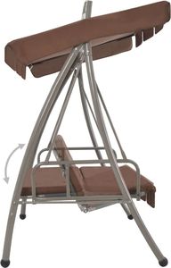 Elior Huśtawka ogrodowa brązowa z baldachimem Ronja 5