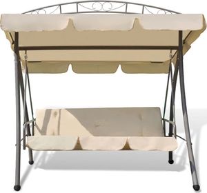 Elior Huśtawka ogrodowa ecru z baldachimem Ronja 2