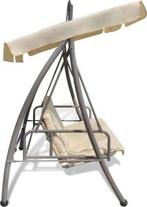 Elior Huśtawka ogrodowa ecru z baldachimem Ronja 3