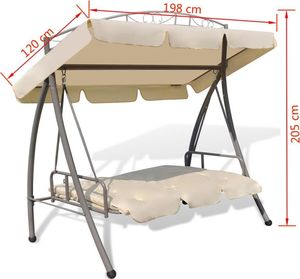 Elior Huśtawka ogrodowa ecru z baldachimem Ronja 7