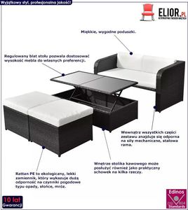 Elior Wypoczynkowy zestaw mebli ogrodowych Aiden - czarny (E4202vidaxl_42481) 16