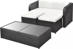Elior Wypoczynkowy zestaw mebli ogrodowych Aiden - czarny (E4202vidaxl_42481) 4