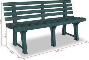 Elior ławka ogrodowa Alvine, zielona (4095) 3