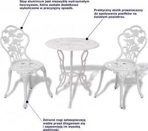 Elior zestaw mebli bistro do ogrodu Mesa, biały (4190) 10