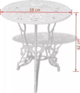 Elior zestaw mebli bistro do ogrodu Mesa, biały (4190) 3