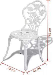 Elior zestaw mebli bistro do ogrodu Mesa, biały (4190) 5