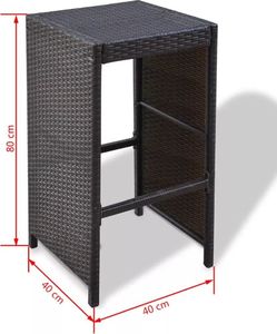 Elior zestaw barowy do ogrodu Kyle, brązowy (4170) 7