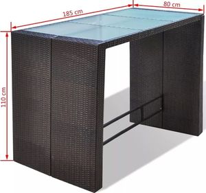 Elior zestaw barowy do ogrodu Kyle, brązowy (4170) 8