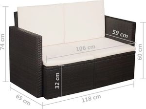 Elior sofa ogrodowa Jules, brązowa (4113) 3