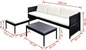 Elior zestaw wypoczynkowy do ogrodu Relton, czarny (3871) 7